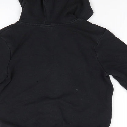 TU School Boys Black  Cotton Full Zip Hoodie Size 7 Years   - School Hoodie