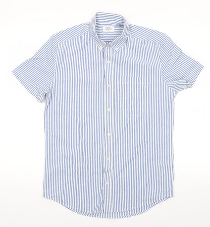 Mens UK Size S NEXT Blue  Button-Up Short Sleeve Casual Shirt