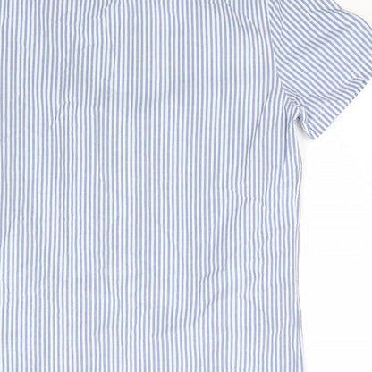 Mens UK Size S NEXT Blue  Button-Up Short Sleeve Casual Shirt
