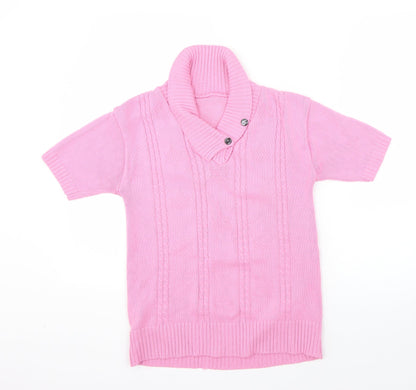 Womens UK Size S Preworn Pink Pullover Jumper