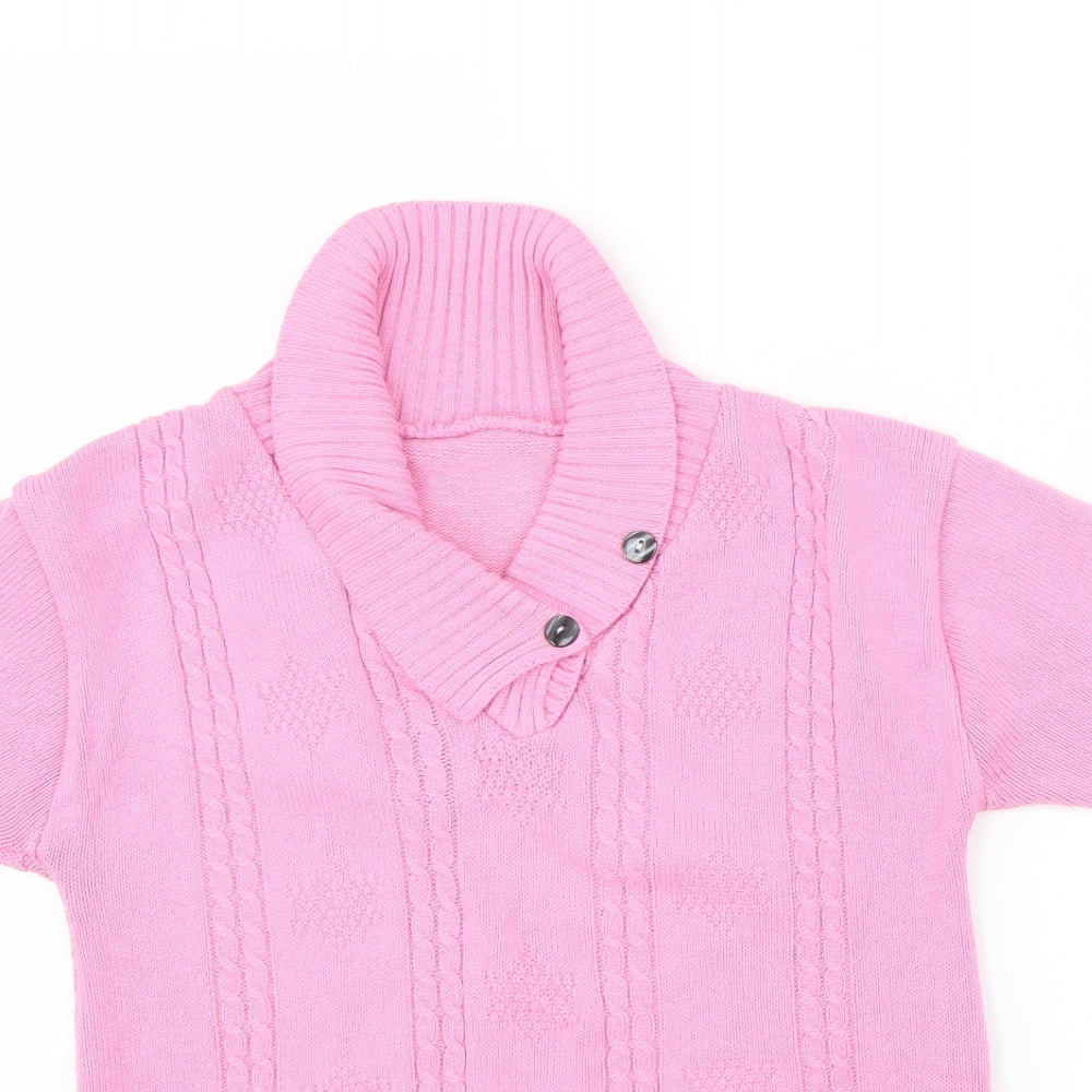 Womens UK Size S Preworn Pink Pullover Jumper