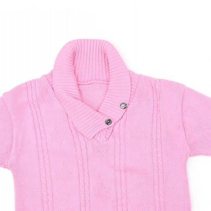 Womens UK Size S Preworn Pink Pullover Jumper