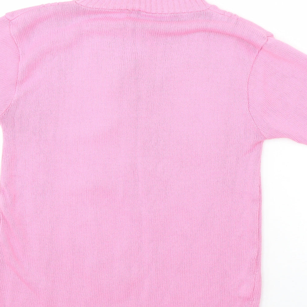 Womens UK Size S Preworn Pink Pullover Jumper