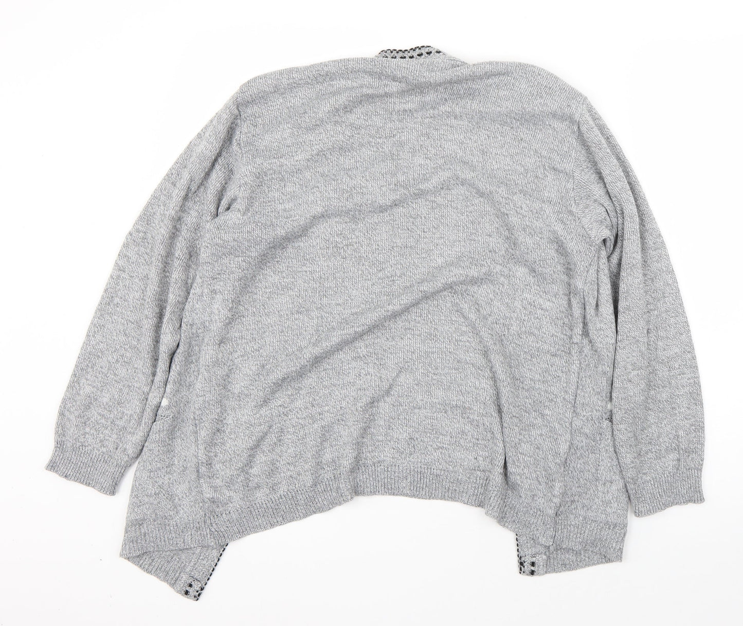 Envy Womens Grey Round Neck Polka Dot Acrylic Pullover Jumper Size L