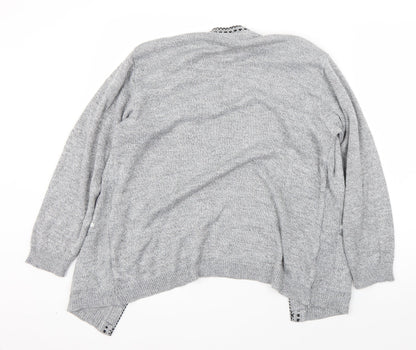 Envy Womens Grey Round Neck Polka Dot Acrylic Pullover Jumper Size L