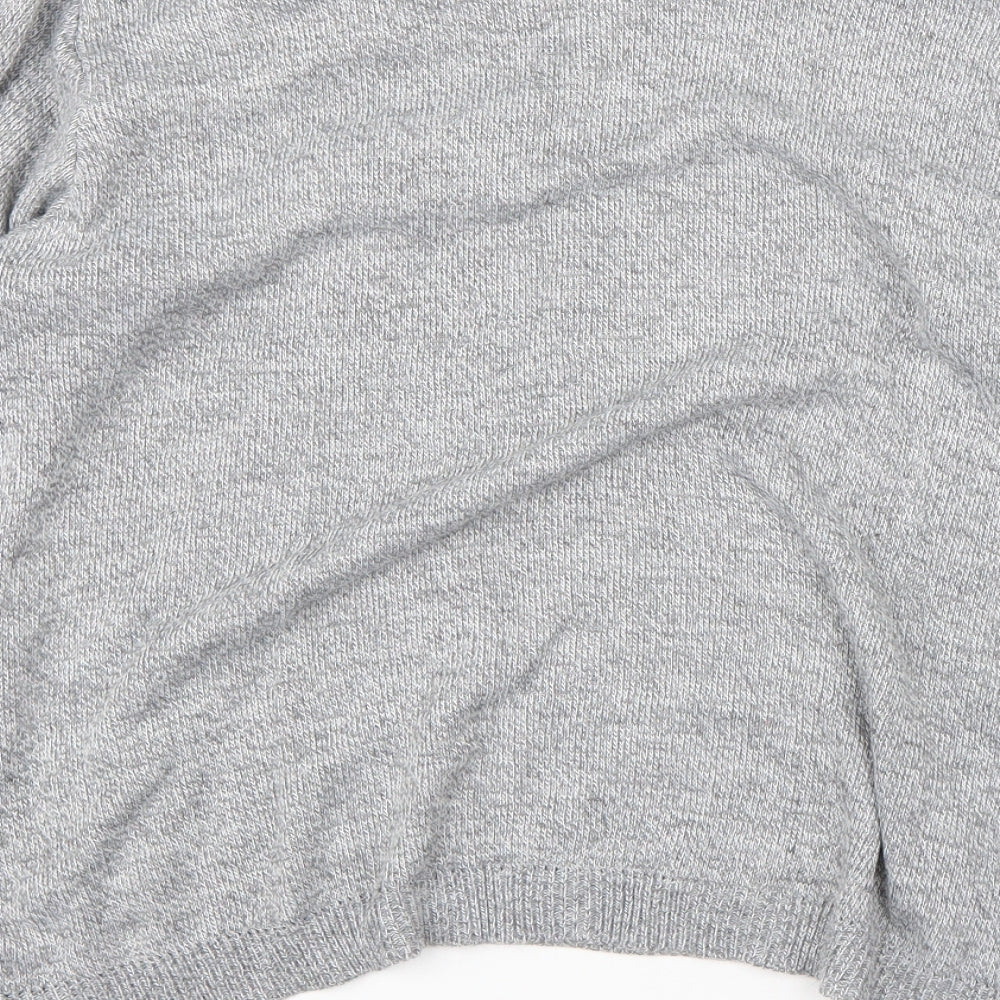 Envy Womens Grey Round Neck Polka Dot Acrylic Pullover Jumper Size L