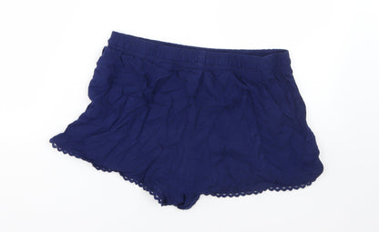 Primark Womens Blue  Viscose Hot Pants Shorts Size 12  Regular