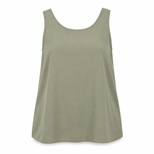 Front view of Atmosphere women’s green polyester basic blouse, size UK 10, round neck