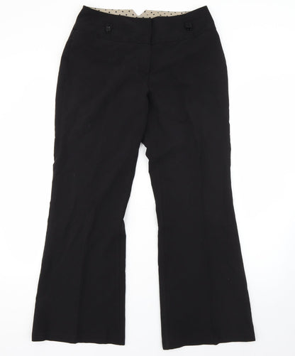 Womens UK Size 10 Dorothy Perkins Regular Fit Dress Pants Black Trousers