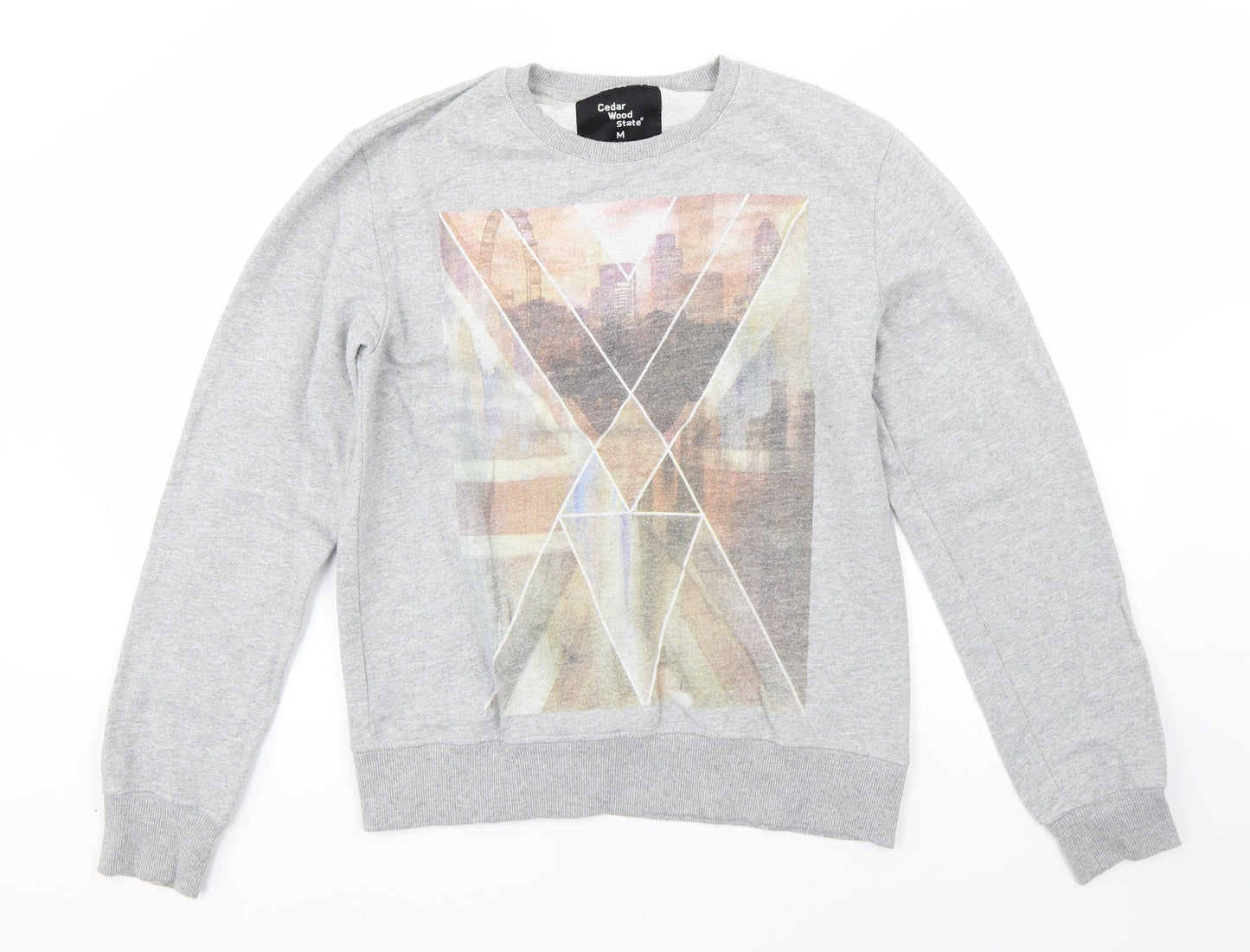 Mens UK Size M Cedar Wood State Grey Pullover Sweatshirt