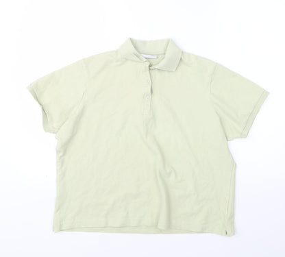 Papaya Womens Green  Cotton Basic Polo Size 20 Collared