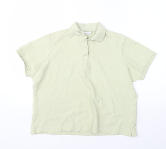 Papaya Womens Green  Cotton Basic Polo Size 20 Collared