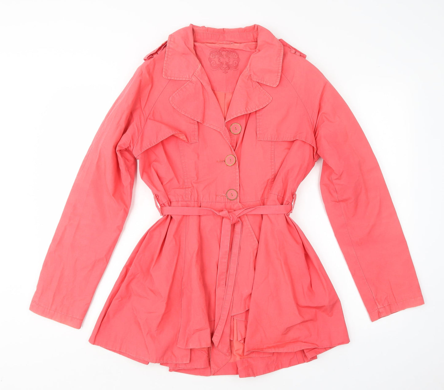 Womens UK Size 12 Red Herring Pink Overcoat
