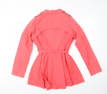 Womens UK Size 12 Red Herring Pink Overcoat