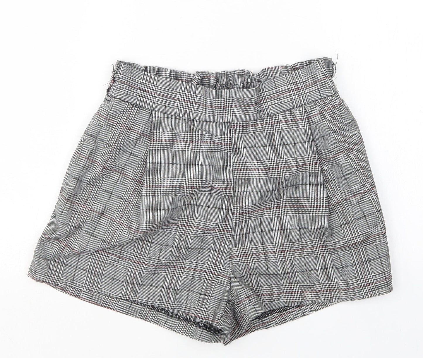 H&M Womens Multicoloured Houndstooth Polyester Paperbag Shorts Size 6 L3 in Regular