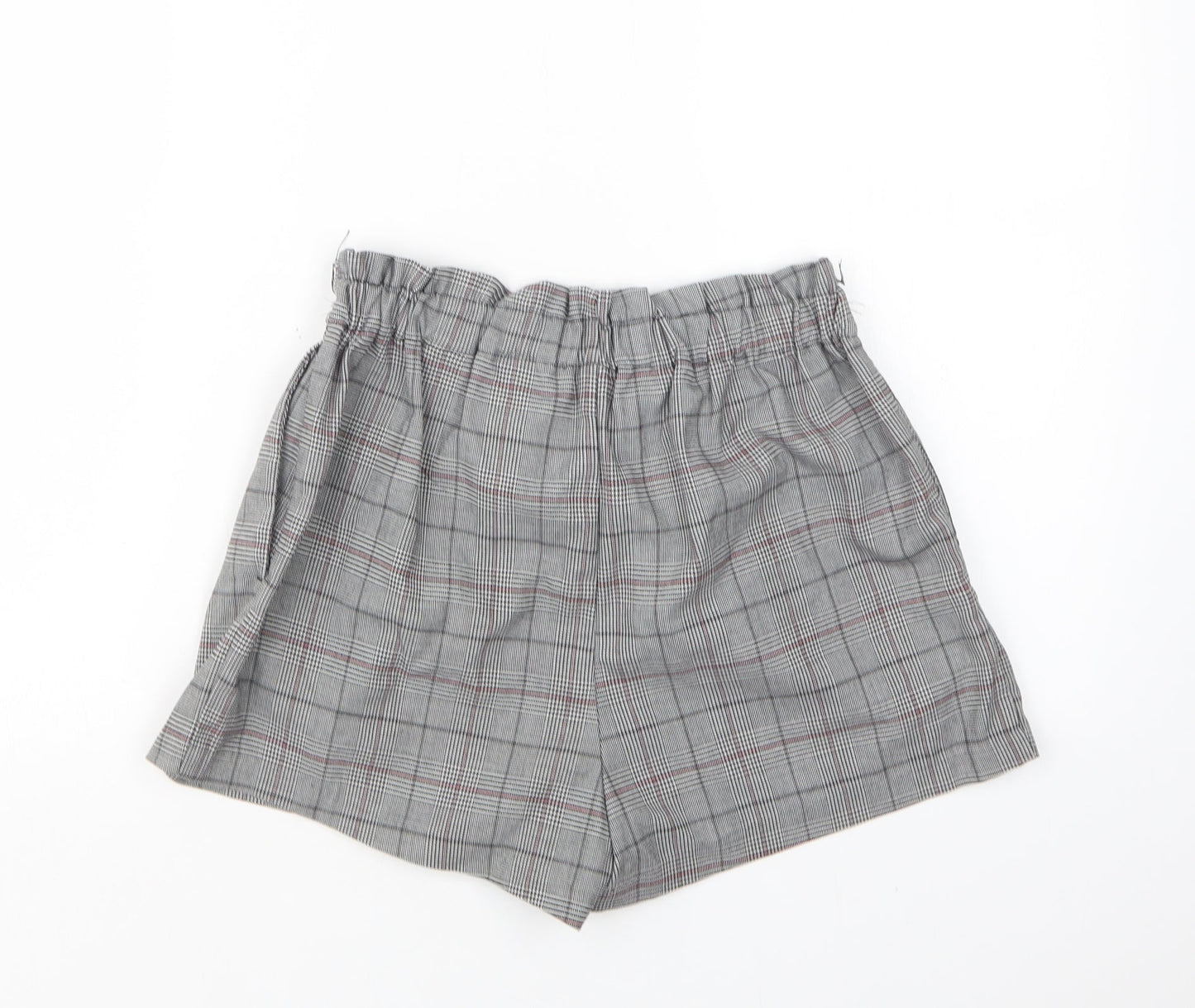 H&M Womens Multicoloured Houndstooth Polyester Paperbag Shorts Size 6 L3 in Regular
