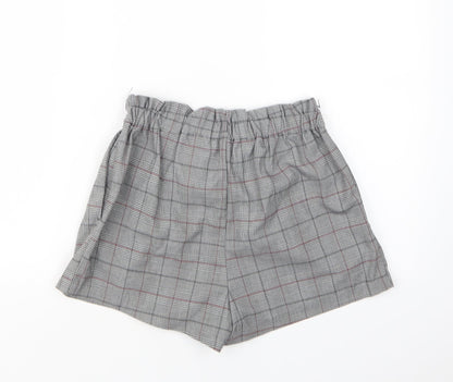H&M Womens Multicoloured Houndstooth Polyester Paperbag Shorts Size 6 L3 in Regular