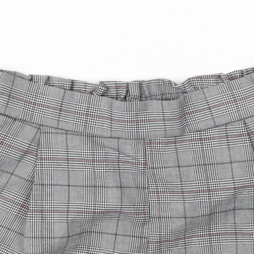 H&M Womens Multicoloured Houndstooth Polyester Paperbag Shorts Size 6 L3 in Regular