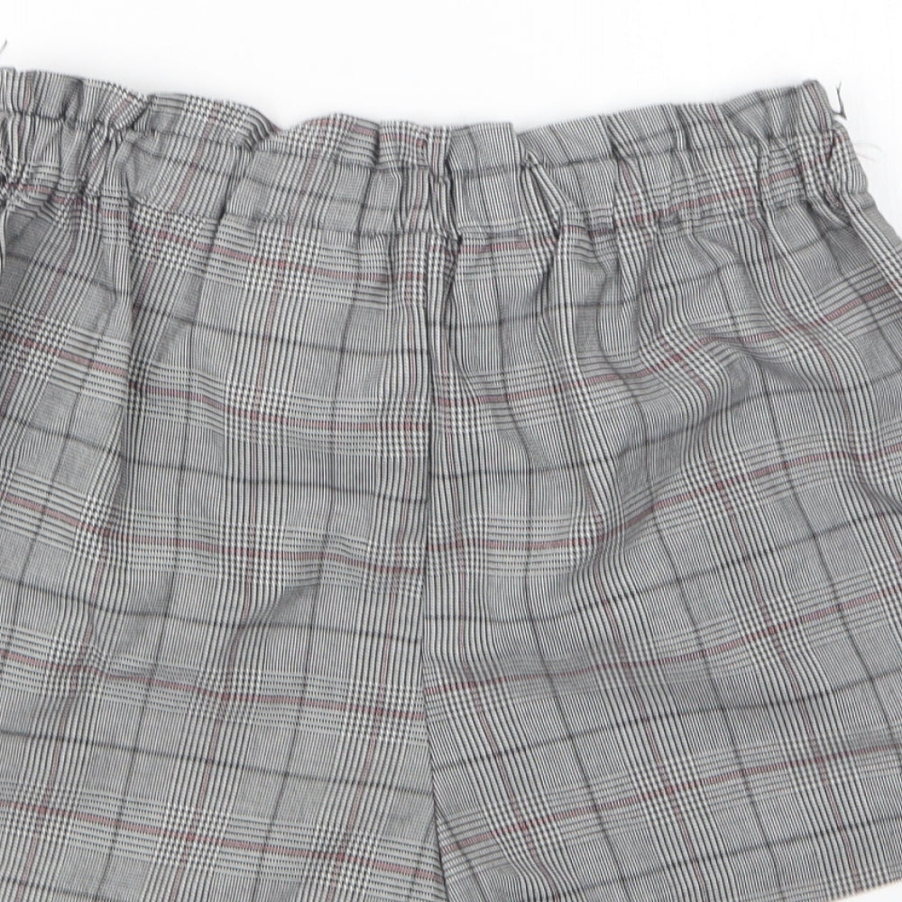 H&M Womens Multicoloured Houndstooth Polyester Paperbag Shorts Size 6 L3 in Regular