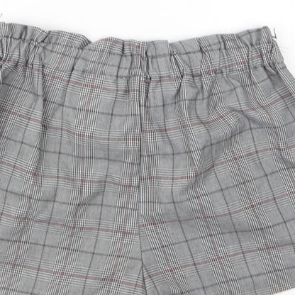 H&M Womens Multicoloured Houndstooth Polyester Paperbag Shorts Size 6 L3 in Regular