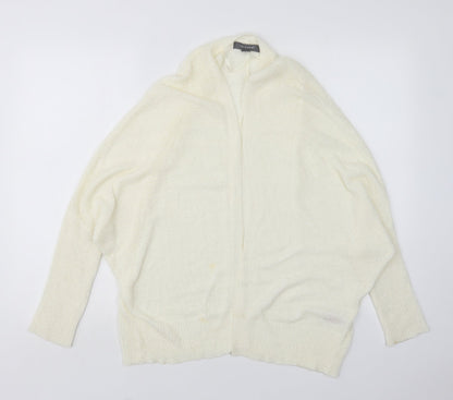 Primark Womens Ivory V-Neck  Acrylic Cardigan Jumper Size S