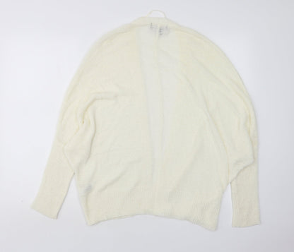Primark Womens Ivory V-Neck  Acrylic Cardigan Jumper Size S