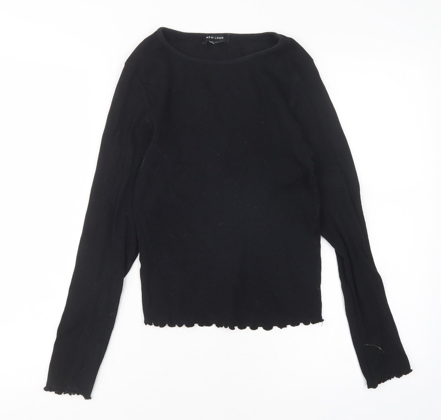 Womens UK Size 10 New Look Black Basic T-Shirt