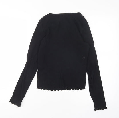 Womens UK Size 10 New Look Black Basic T-Shirt