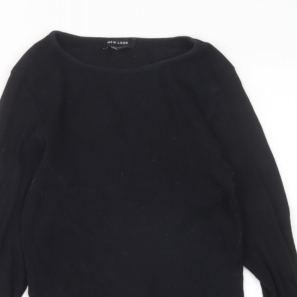 Womens UK Size 10 New Look Black Basic T-Shirt