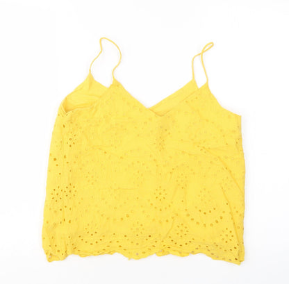 Womens UK Size 10 New Look Yellow Basic Tank
