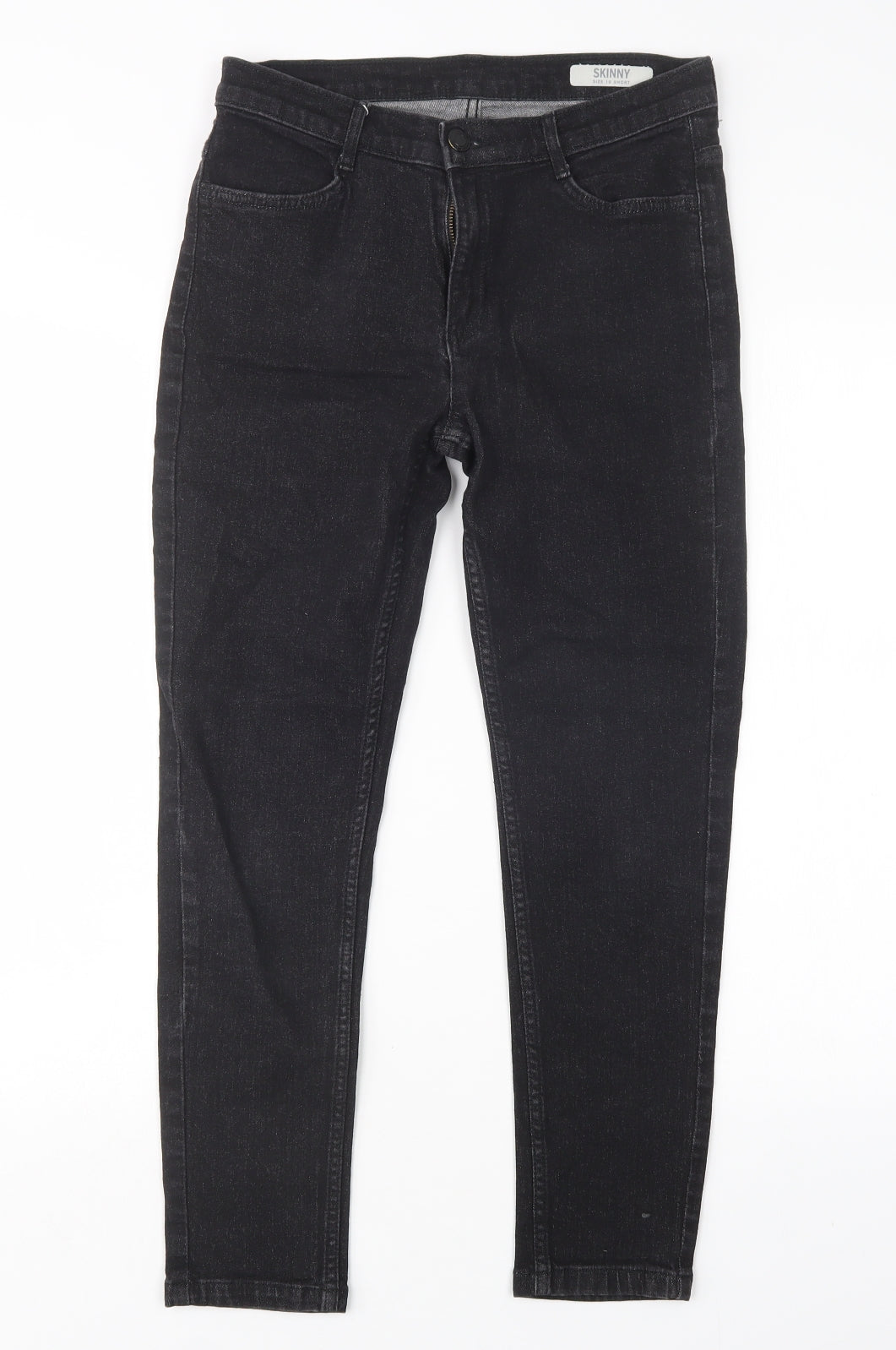M&S Womens Black  Cotton Skinny Jeans Size 10 L25 in Regular