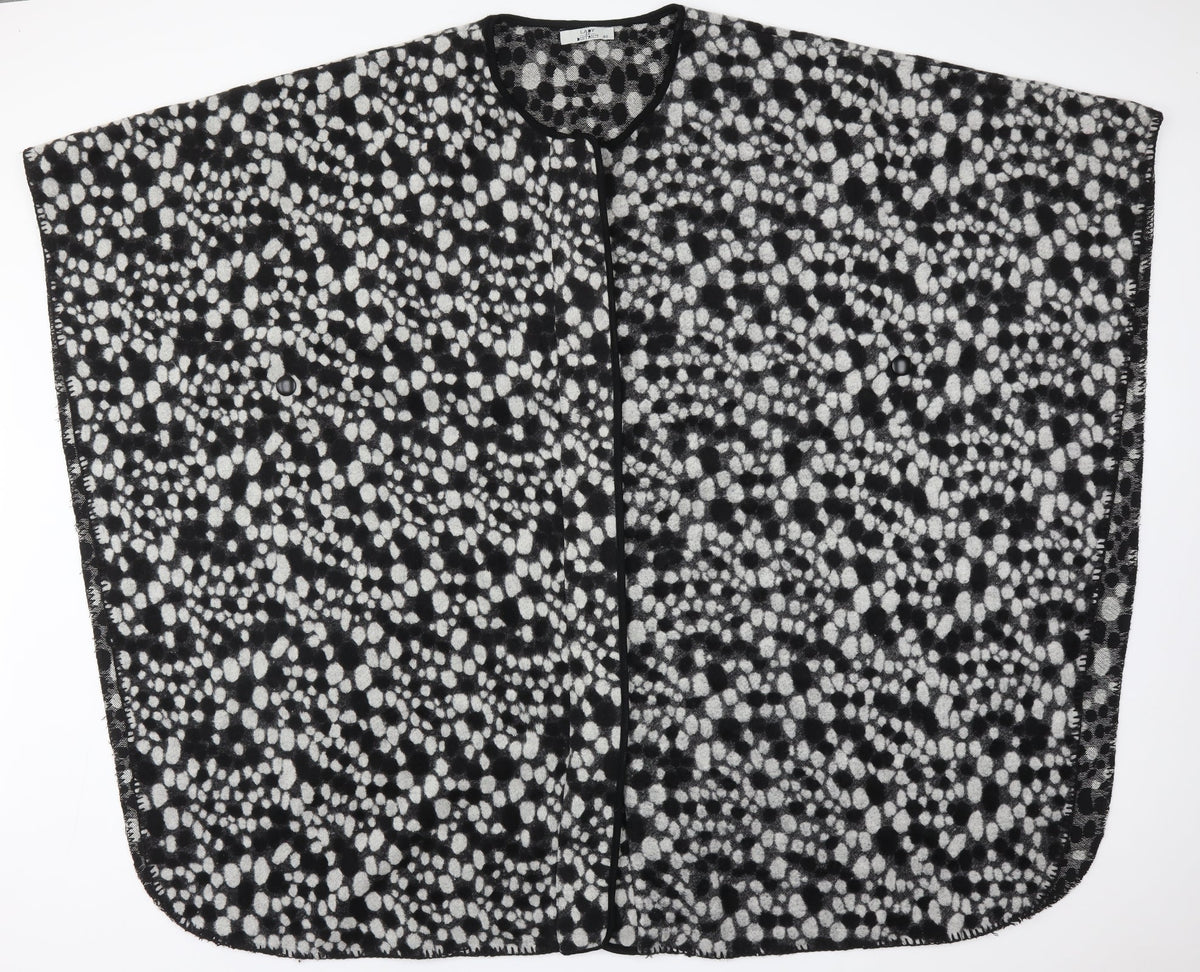 Additional front view of LADY DISTRICT women’s multicoloured polka dot poncho, size UK 18
