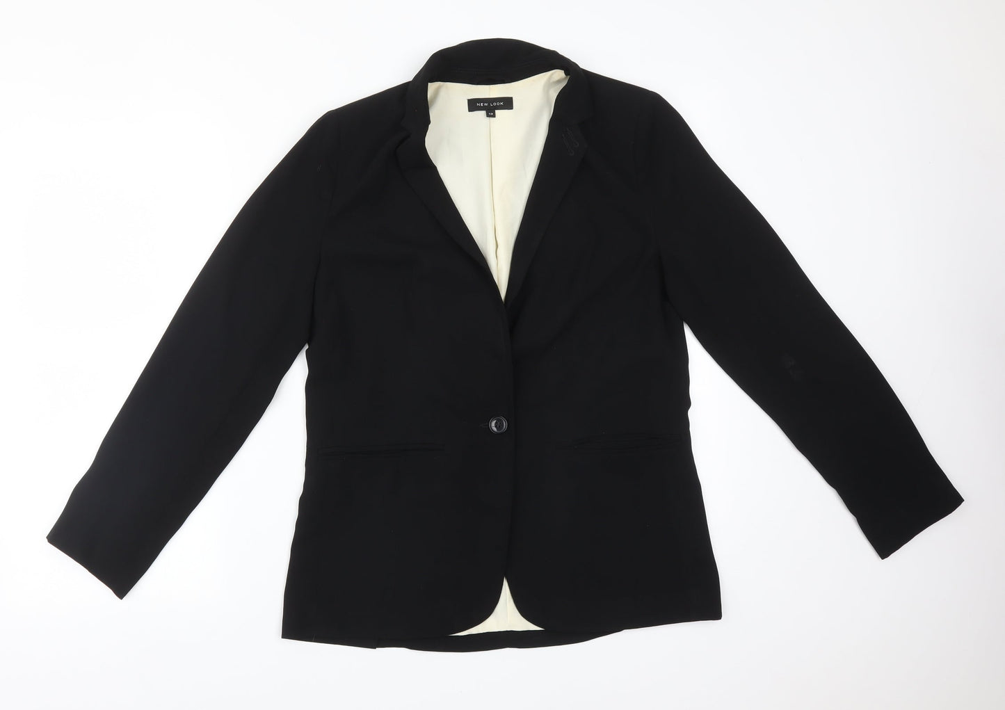 New Look Womens Black  Polyester Jacket Suit Jacket Size 12