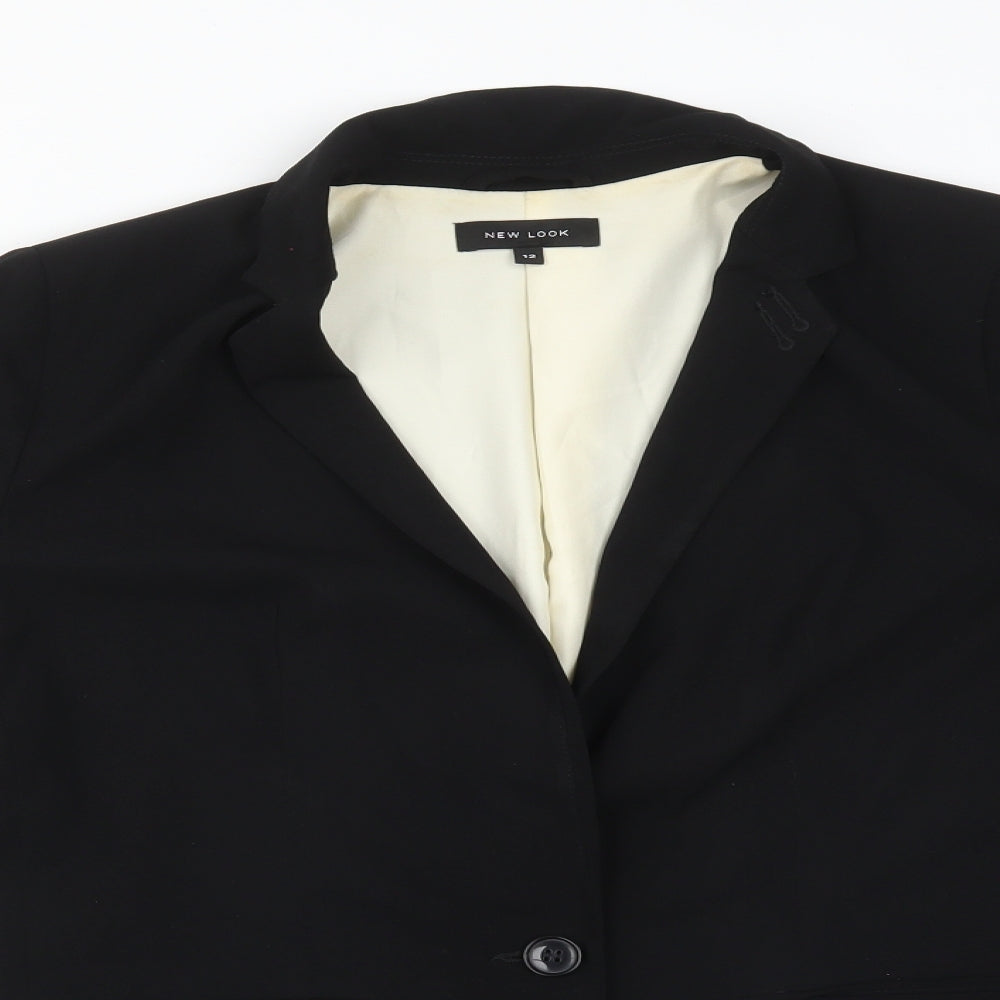 New Look Womens Black  Polyester Jacket Suit Jacket Size 12