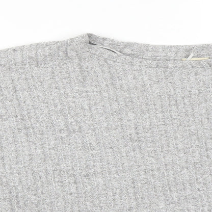 Womens UK Size L Pull&Bear Grey Basic T-Shirt