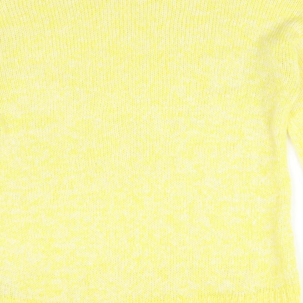 Womens UK Size S New Look Yellow Basic T-Shirt