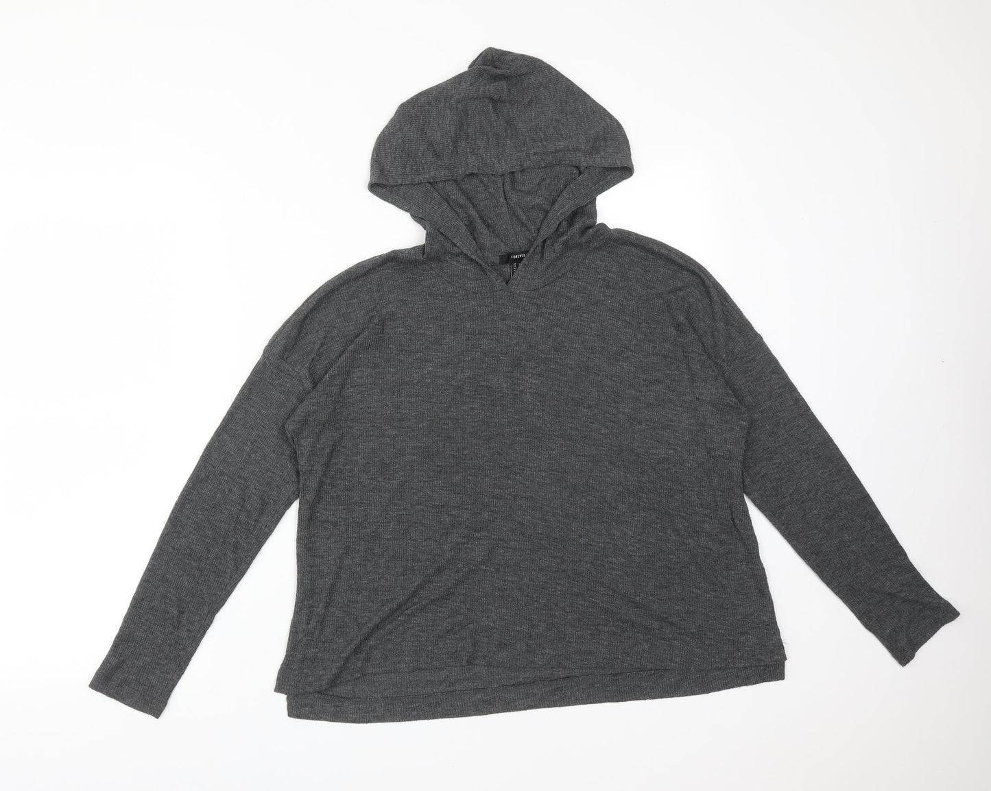 Womens UK Size S FOREVER 21 Grey Pullover Hoodie