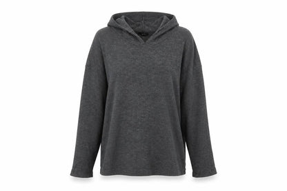 Front view of Forever 21 women’s grey pullover hoodie, size S