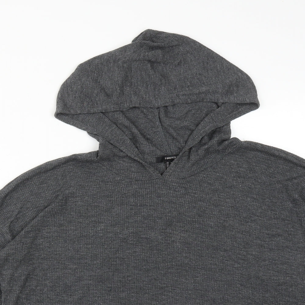 Womens UK Size S FOREVER 21 Grey Pullover Hoodie