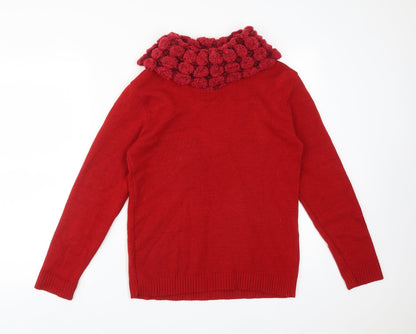 Womens UK Size M PURE&NATURAL Red Pullover Jumper