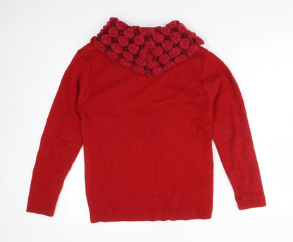 Womens UK Size M PURE&NATURAL Red Pullover Jumper
