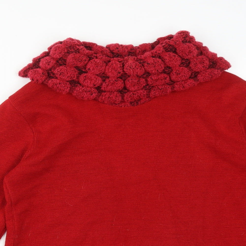 Womens UK Size M PURE&NATURAL Red Pullover Jumper