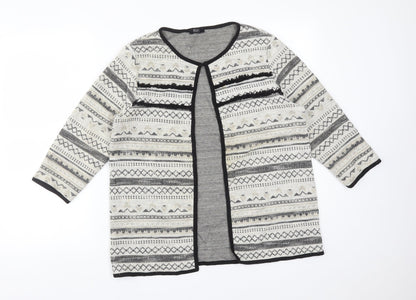 F&F Womens Multicoloured Round Neck Fair Isle Cotton Cardigan Jumper Size 10