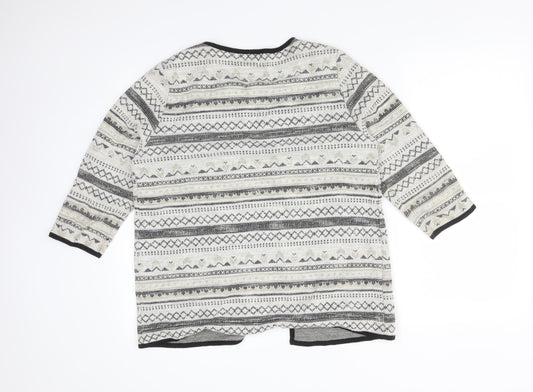 F&F Womens Multicoloured Round Neck Fair Isle Cotton Cardigan Jumper Size 10