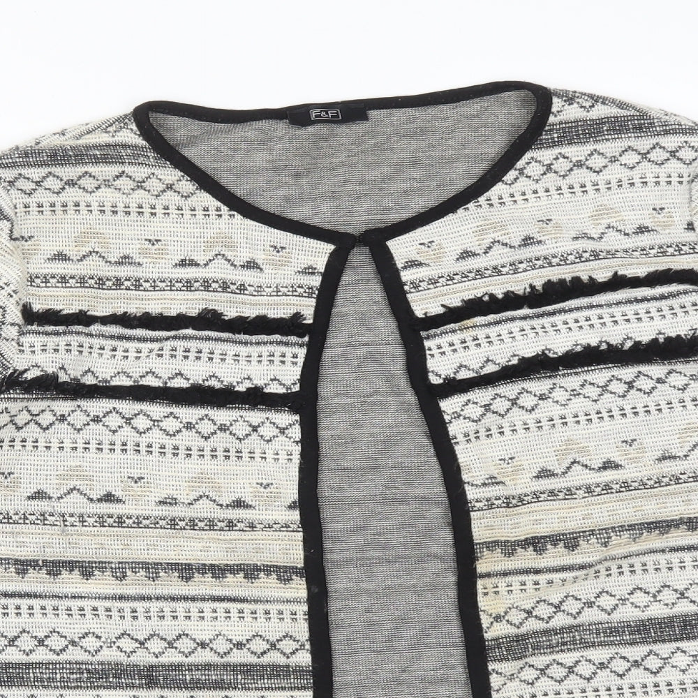 F&F Womens Multicoloured Round Neck Fair Isle Cotton Cardigan Jumper Size 10