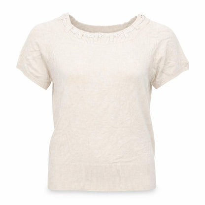 Womens UK Size 14 Debenhams Beige Basic T-Shirt