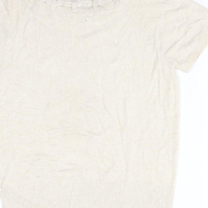 Womens UK Size 14 Debenhams Beige Basic T-Shirt