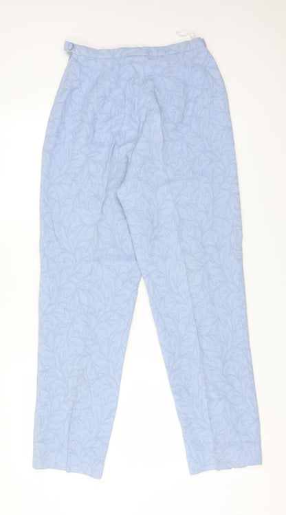 Grace Womens Blue Floral Acetate Trousers  Size 10 L28 in Regular