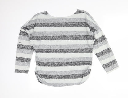 Quiz Womens Multicoloured Striped Viscose Basic T-Shirt Size S Round Neck