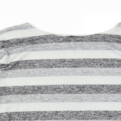 Quiz Womens Multicoloured Striped Viscose Basic T-Shirt Size S Round Neck